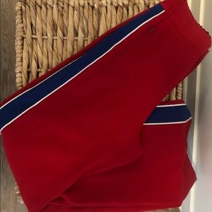 Red Zara Wide-leg pants with stripe - XS